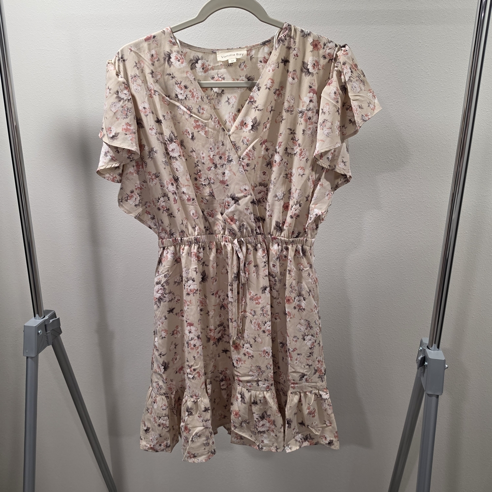 Vanilla Bay Floral Ruffle Wrap Dress
